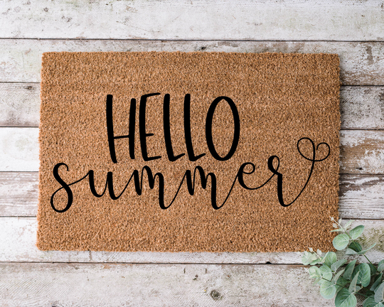Hello Summer, Door Mat, Funny Doormat, Wedding Gift, Housewarming Gift, Home Welcome Closing Gift - 1071