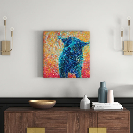 'Big Dog Shake' by Iris Scott Acrylic Painting Print on Wrapped Canvas