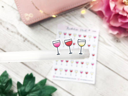 Wine Planner Stickers | Decorative & Functional Planning Drinking Drinks Alcohol Mini Icons