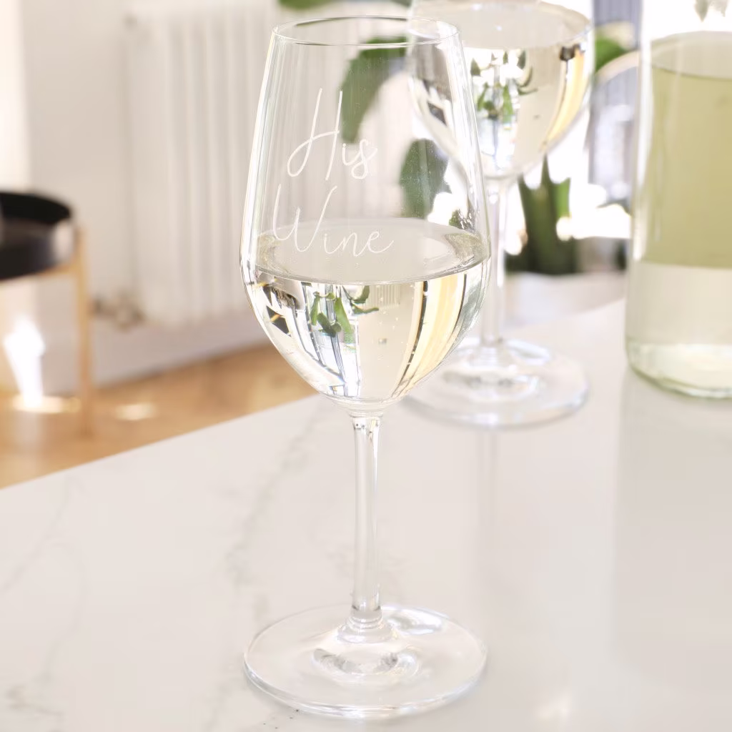 His Wine Stem Glass