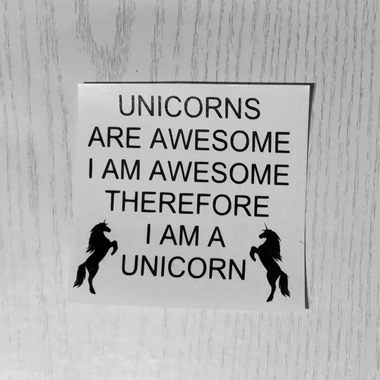 Unicorns Are Awesome.i Am Awesom, I A Unicorn Vinyl Transfer Decal For Glasses - X 2 Wine/Friends/Vinyl/Glasses/Gift