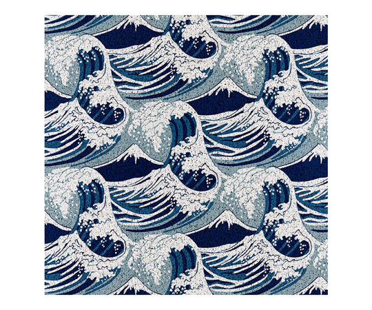 Blue Waves Entrance Door Mat, Japanese Traditional Wave Patio Doormat, Anti Skid PVC Coil Mats, Mat For Home, Washable Entryway Doormat