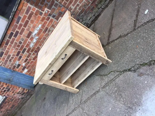 Reclaimed Wood Free Standing Kitchen Island. 1 Drawer Unit With 2 Open Shelves. Great Bar Or Counter Service Table. Made To Any Size