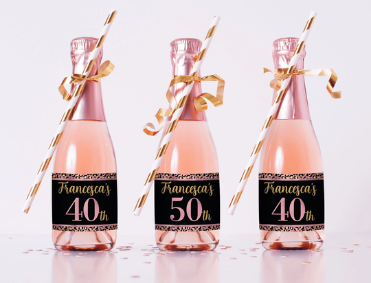 Champagne Bottle Labels - 50Th Birthday Party Decorations Favors 40Th Decoration