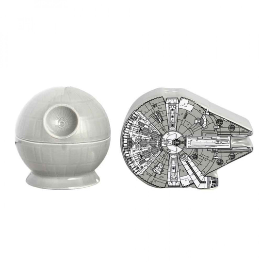 Star Wars Millennium Falcon and Death Star Sculpted Salt and Pepper Set