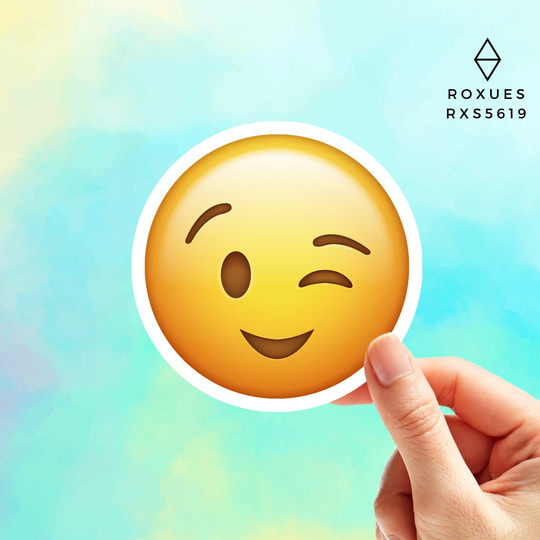 Wink Emoji Sticker, Faces, Cool Stickers, Whatsapp Emojis, Stickers For Laptop, Macbook Pro Waterbottle