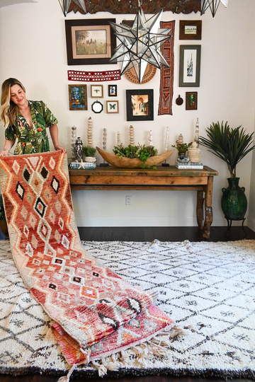 Retro Vintage Berber Rug Runner, Moroccan Rug, Beni Ourain, Wool Bohemian, Mguild Boho Handmade