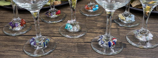 Wine Gift Lover Gemstone Charm Set Drink Charms Tags Glass Markers Accessories