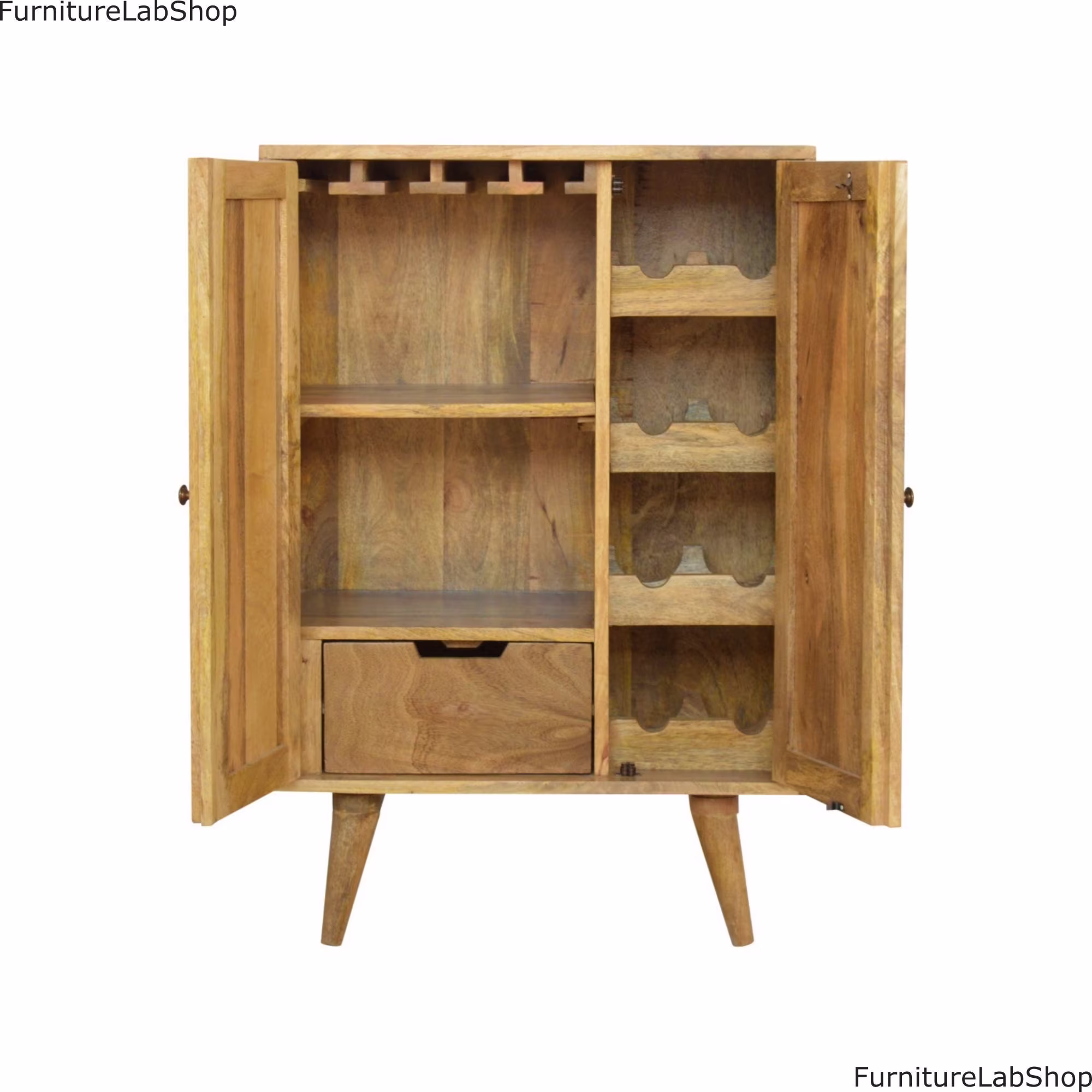 Wine Storage Cabinet Solid Wooden Retro Sideboard Rustic Style Bottle Glass Rack Nordic Living Room Handmade Home Furniture