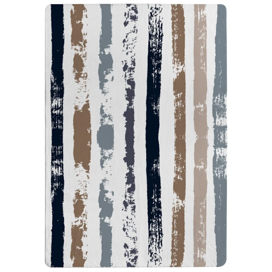 Peltier Brush Strokes Designer Shaggy Black/Brown/Grey Rug