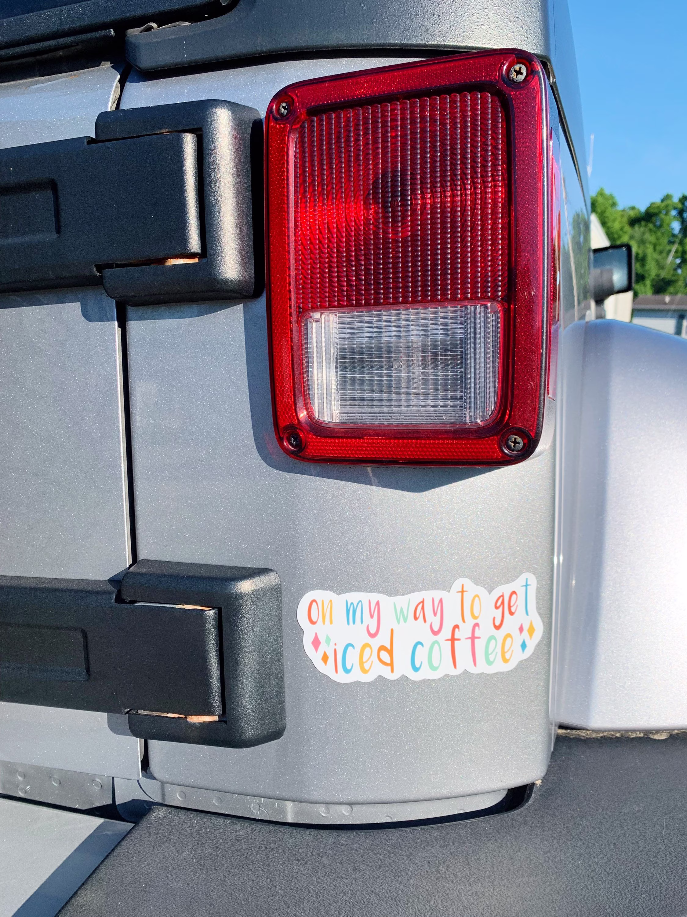 Iced Coffee Car Magnet | Cute Accessory Positive Quote Gift New Lover Bumper Sticker Alternative