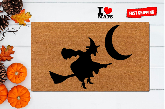 Scary Face Doormat, Goblins, Welcome Witches Halloween Housewarming Gift, Wipe Your Feet, Front Doormat