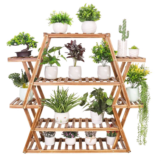 Anandwati Free Form Multi-Tiered Pine Solid Wood Plant Stand