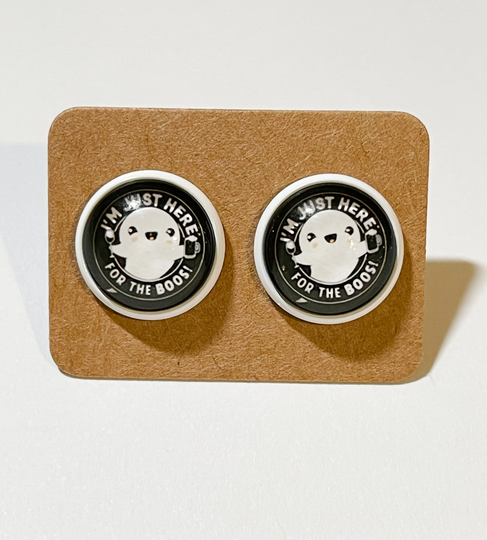 I'm Just Here For The Boos Halloween Stud Earrings