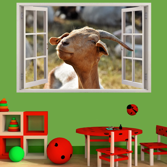 Farm Animals Funny Goat Wall Sticker Art Poster Mural Transfer Decal Print Kids Living Room Home Nursery Office Shop Decor Id296