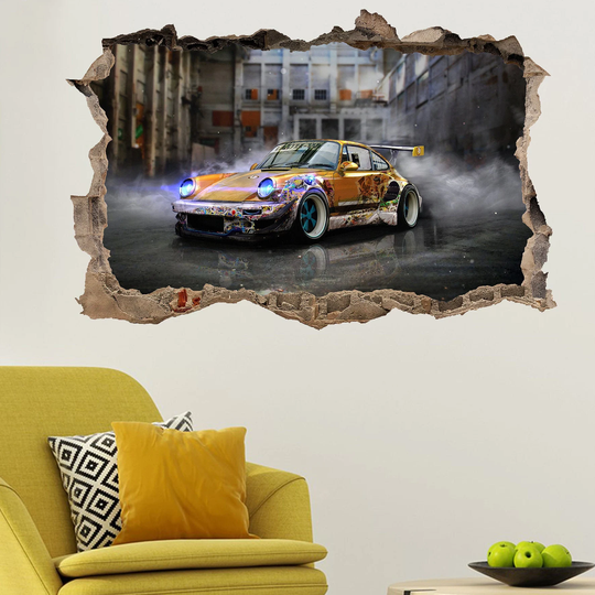 Street Racing Colourful Sports Car Wall Sticker Art Poster Mural Transfer Decal Print Room Home Nursery Office Shop Decor Id420