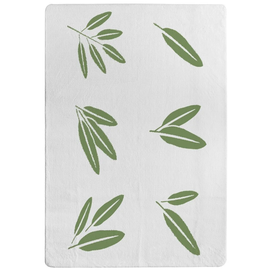 Orona Herbs Designer Shaggy Green/Off-White Rug