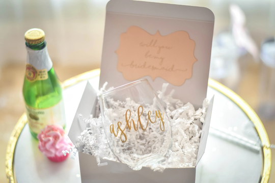 Will You Be My Bridesmaid Gift - Proposal Personalized Stemless Wine Glass Maid Of Honor | Br053 Pb01