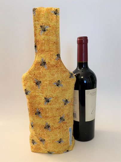 Busy Bee Wine Bottle Gift Bag - Tote Cozy Bags Cover Carrier