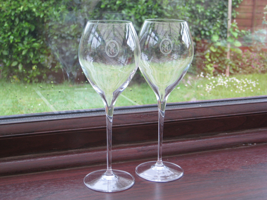 Fabulous Pair Of Louis Roederer Cristal Champagne Glasses Never Used in Mint Condition | Unboxed