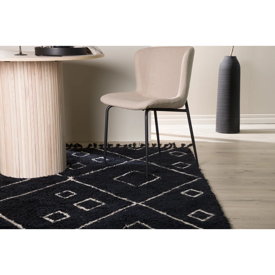 Perkin Flatweave Wool Black/White Rug
