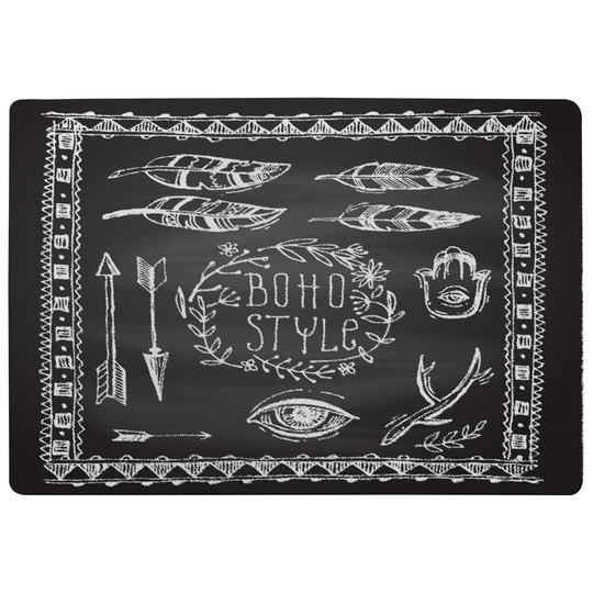Edwards Boho Style Motivating Phrase Designer Shaggy Black/White Rug