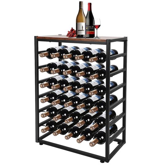 30 Bottles Wine Holder Rack Metal Standing Table Top for Home Kitchen
