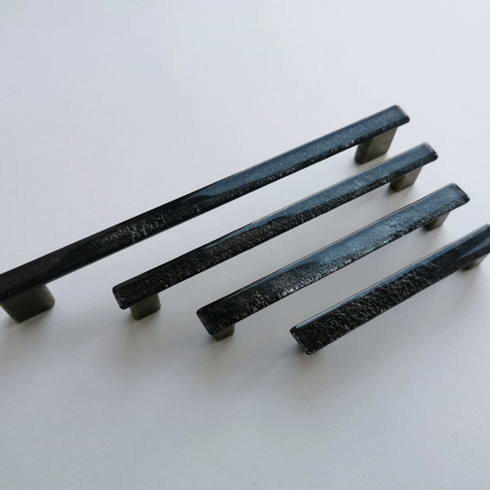 Bright Black Glass Pull. Artistic Furniture Cabinet Handle. Accent Handle 0020