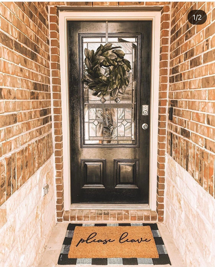 Please Leave Doormat, Funny Flocked Coir Door Mat, Outdoor Welcome Custom Personalized Housewarming, Doormat Gift