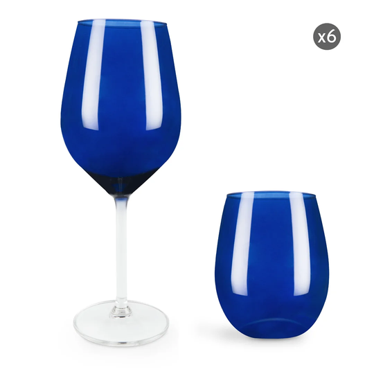 Cobalto 12 Piece Glass Assorted Glass Set