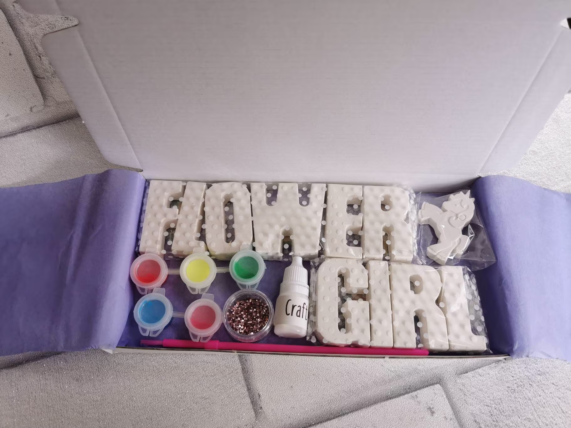 Flower Girl Gift, Paint Your Own Craft Kit. Wedding Party Gift. Flowergirl Keepsake