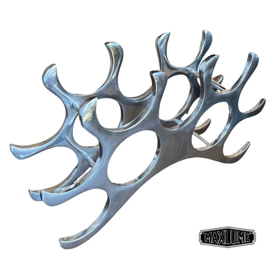 Maxlume ~ 9 Bottle Wine Rack Holder Solid Cast | Storage