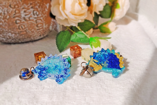 Resin Shaker Charm Unique Special Handmade Chain Cute Key Hedgehog Shape Bag & Purse Accessories Decoration