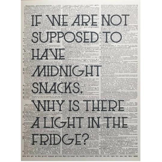 A3 Kitchen Quote Dictionary Print - Humour Wall Art Picture Fridge Funny Food Gift
