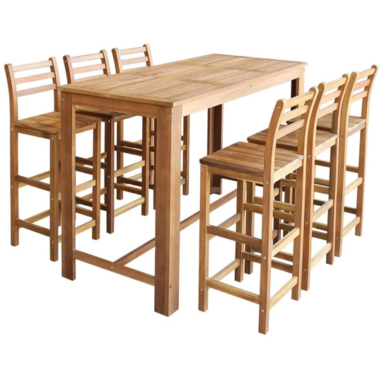 Aarae Sol 72 Outdoor Bar Set with Solid Wood Outer Material