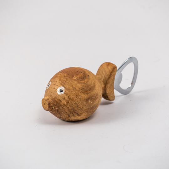 Wooden Fish Bottle Opener. Mcm Mid-Century Vintage Barware. Made in Japan