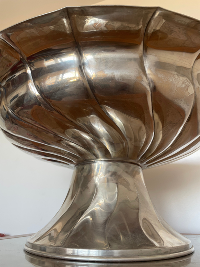 Very Large Heavy Decorative Silver Champagne Bath Bowl