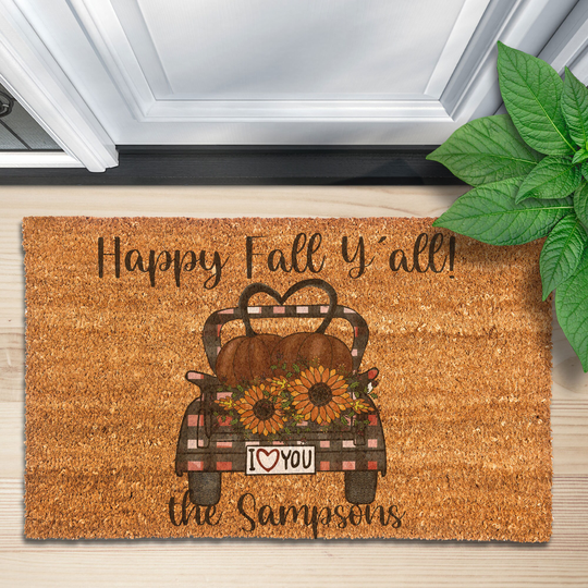 Fall Door Mat, Halloween Decor, Welcome Happy Halloween, Mat