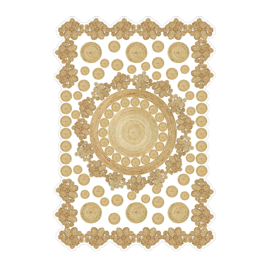 Pederson Power Loom Yellow/White Rug