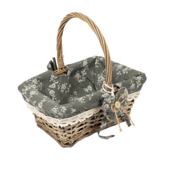 Vintage Rectangle Wicker Picnic Basket