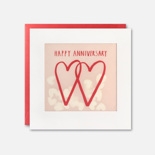 Two Hearts Anniversary Card With Paper Confetti - Shakies By James Ellis