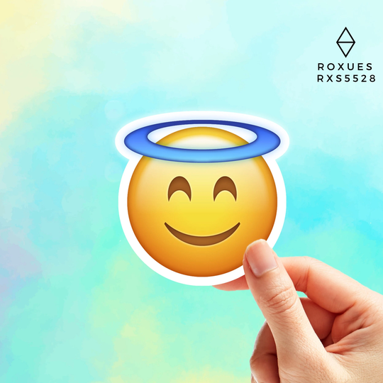 Angel Emoji Sticker, Faces, Cool Stickers, Whatsapp Emojis, Stickers For Laptop, Macbook Pro Waterbottle