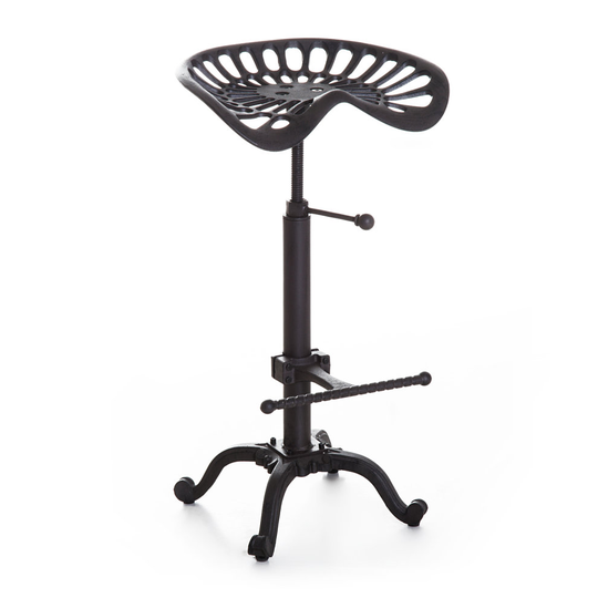 HOMCOM Industrial Style Tractor Adjustable Bar Stool in Cast Iron