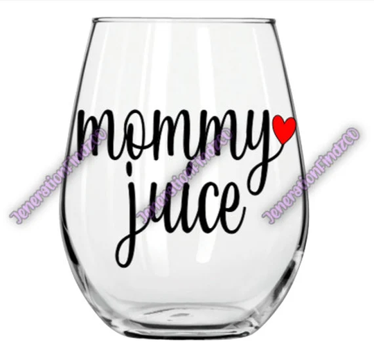 Mommy Juice Stemless Wine Glass, Mom Gift For Her, Mother's Day Gift, Mom, Mother Glass