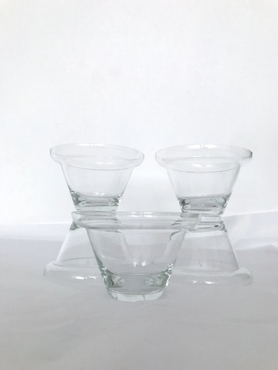 Set Of 5 Vintage Rimmed Glass Tumblers, Dessert Bowls, Cocktail Glasses, Cups, Ice Cream Party Glasses