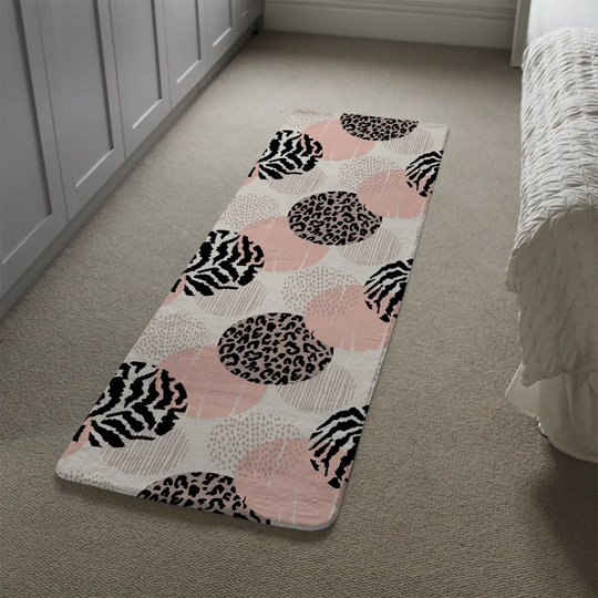 Machen Designer Shaggy Pink/Black/Brown Rug