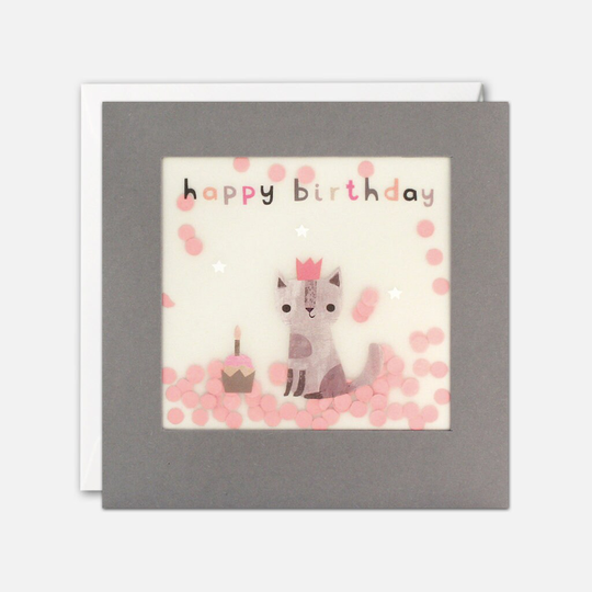 Cat Birthday Card With Paper Confetti - Shakies By James Ellis