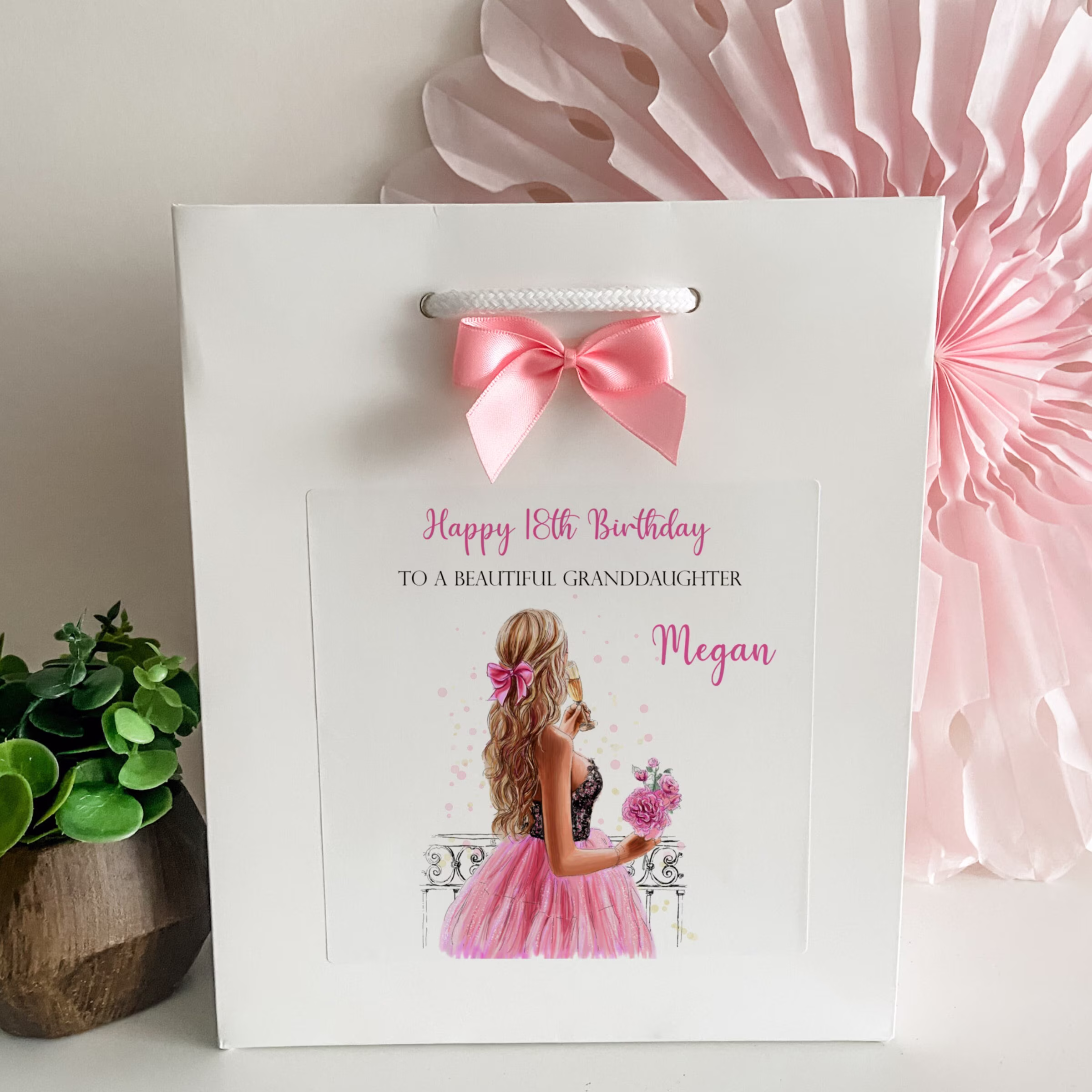 Personalised Happy Birthday Gift Present Bag Female Girl Daughter Granddaughter