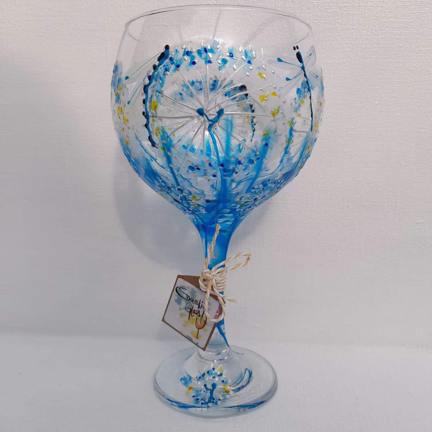 Frosty Flight Of The Dragonfly Hand Painted Gin Glass | Can Personalise Unique, Perfect Gift Painted To Order For Her Him