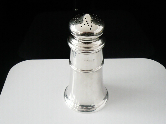 Silver Sugar Castor, Shaker, Lighthouse, English, Sterling, Antique, Tableware, Hallmarked London 1912, Edward Barnard, Ref192K
